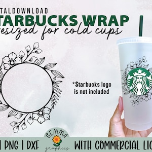 Download Floral Starbucks Svg Floral Frame Starbucks Cup Svg Flower Etsy