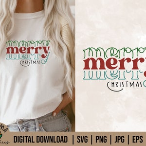 Merry Christmas svg, Christmas Shirt svg, Retro Christmas svg, Mid Century Christmas Svg, Boho Christmas, Christmas png, Xmas Cut Files