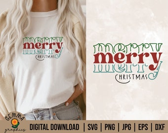 Merry Christmas svg, Christmas Shirt svg, Retro Christmas svg, Mid Century Christmas Svg, Boho Christmas, Christmas png, Xmas Cut Files