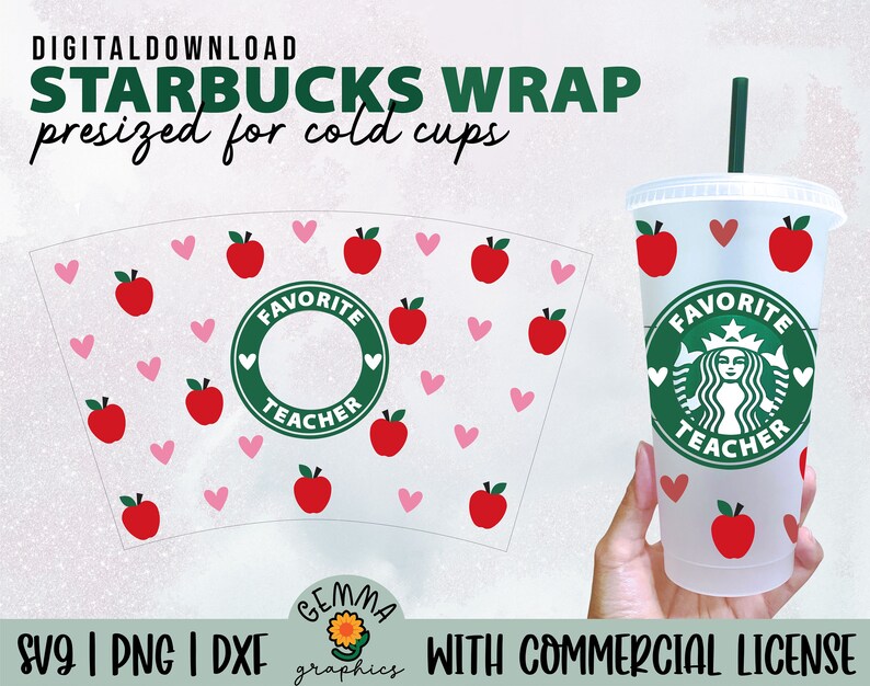 Download Favorite Teacher Full Wrap Starbucks Svg Teacher Fuel Etsy