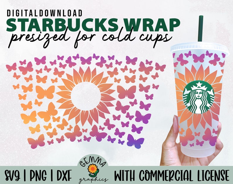 Download Butterfly Starbucks Cold Cup svg Sunflower Starbucks svg ...