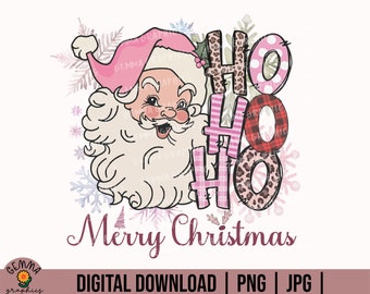 Pink Santa Claus png, Retro Christmas Santa png, Vintage Santa Sublimation, Pink Santa Sweatshirt, Vintage Santa Clipart For Shirt, Ho ho ho