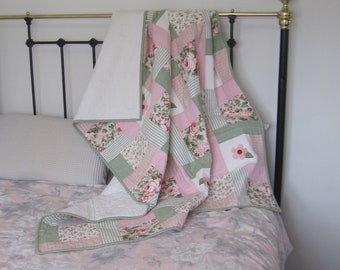 Patience Chic - patchwork quilt - single bed