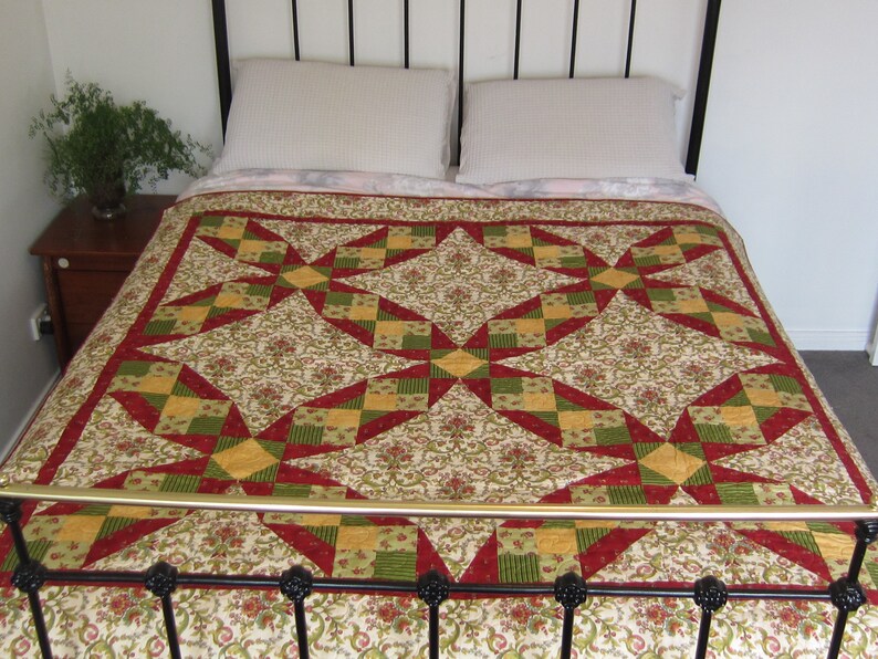 Celestial Pathways Patchwork Quilt Queen Size Bed Etsy