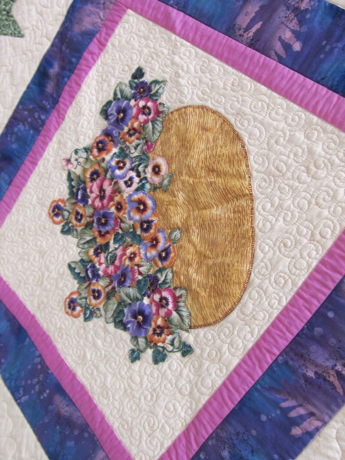 Pansy Lattice Patchwork Quilt Lap Size Etsy Australia