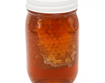 Pure wildflower Honey 22oz pint jar with comb