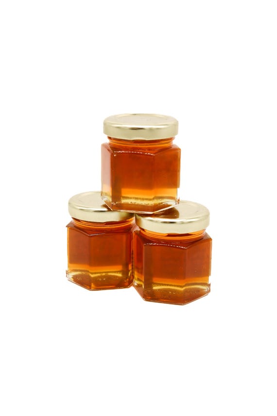 Mini Pure Honey Hex Jars