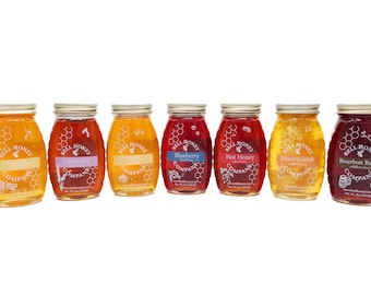 Artisan Infused Honey – 8oz Small Batch Flavored Honey (Lavender, Vanilla, Bourbon, Blueberry, Hot Honey) | Gourmet Raw Honey Gift