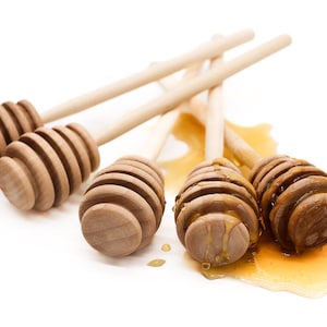 6in wood honey dipper