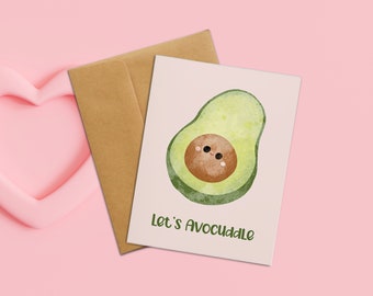 Let's Avocuddle | Cute Valentine's Day Card, Anniversary Card, Card for Boyfriend, Card for Girlfriend, For Him, For Her, Funny Card