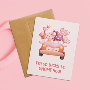 J'ai tellement de chance de vous Gnome | Carte mignonne de Saint-Valentin, carte d’anniversaire, carte pour petit ami, carte pour petite amie, pour lui, pour elle