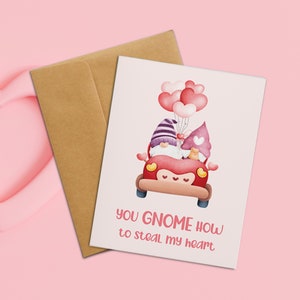You Gnome Comment me voler mon coeur | Jolie carte de Saint-Valentin, carte d'anniversaire, carte pour petit ami, carte pour petite amie, pour lui, pour elle