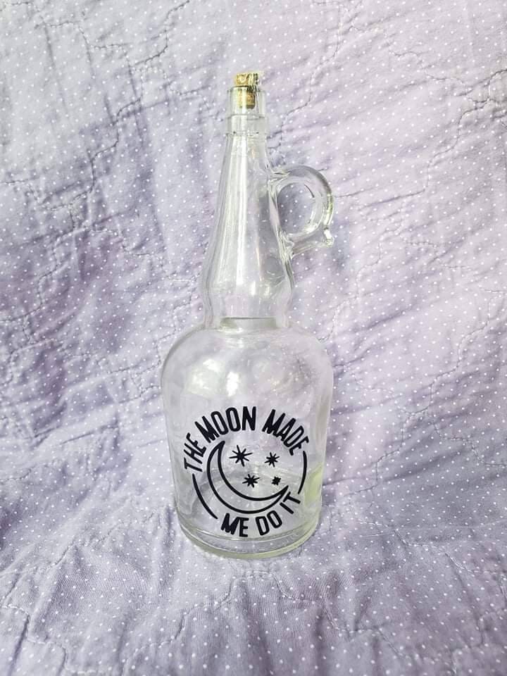 Glass Moon water jar 7 inches tall Etsy