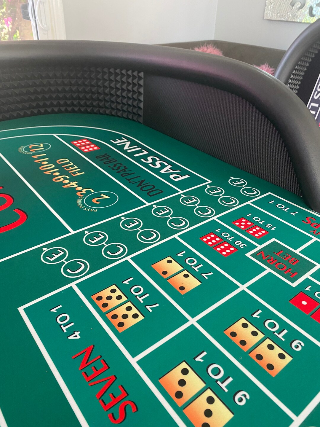 Off the Diamond Wall Craps Table With Folding Legs Etsy