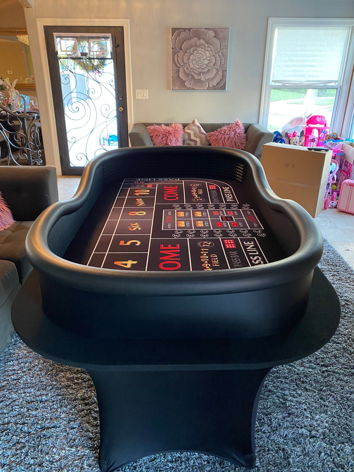 Craps Table Top with Drink Ledge & Diamond Walls Etsy