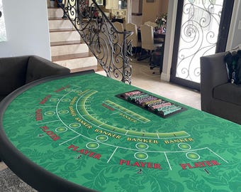 Baccarat Table Green With Folding Legs - Etsy
