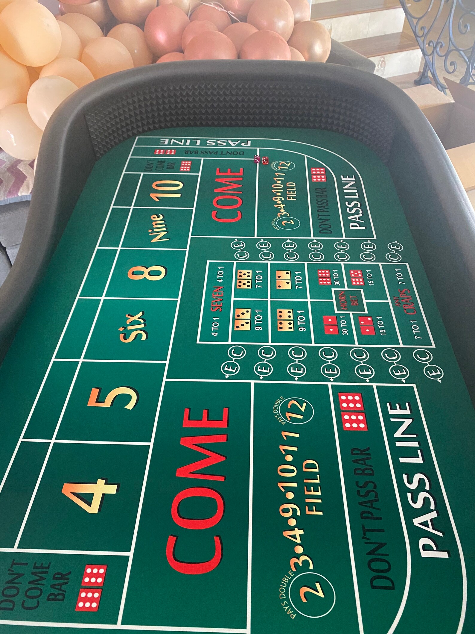 Sharp Craps Table with Diamond Walls Green Felt and Folding Etsy