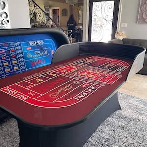 Burgundy Off The Diamond Wall Craps Table with Folding Legs