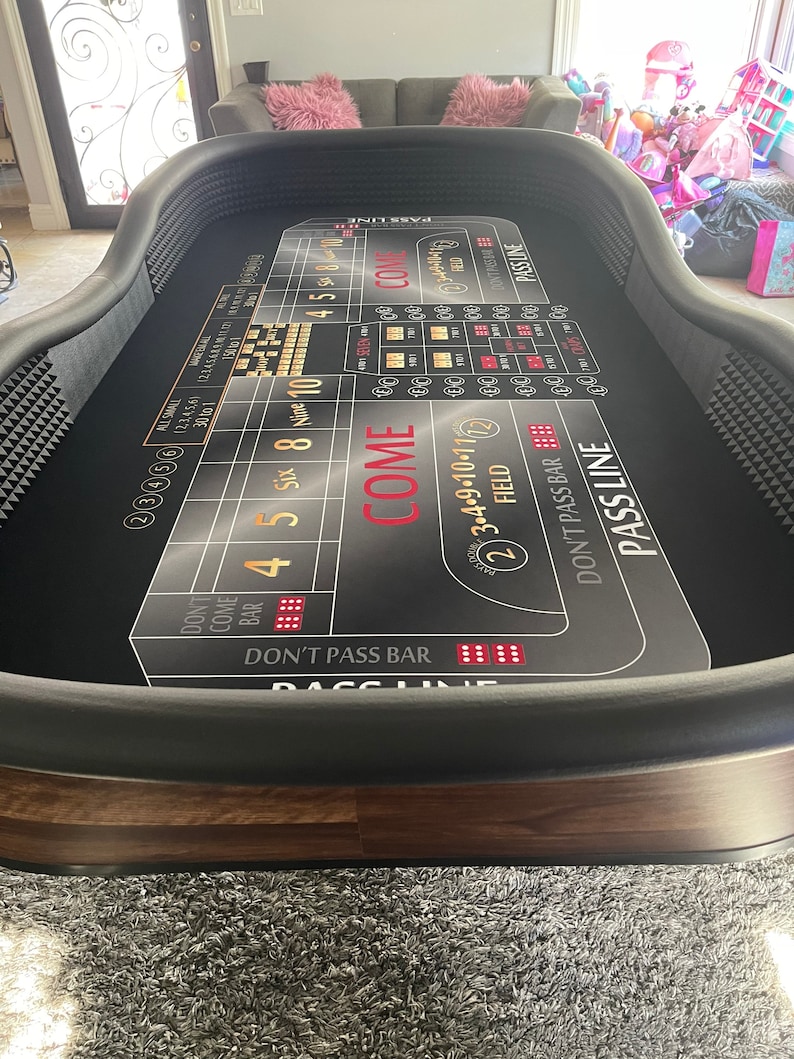 7 1/2 Foot Craps Table With Folding Legs, “all Tall Small” & Rubber ...