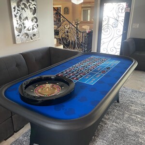 Blue Roulette Table With Folding Legs & 20