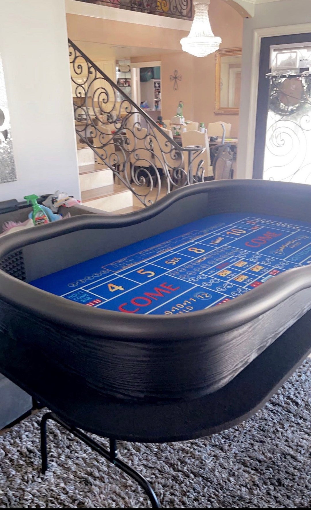Blue Craps Table ATS and Hop Bets Drink Ledge Diamond Walls Etsy