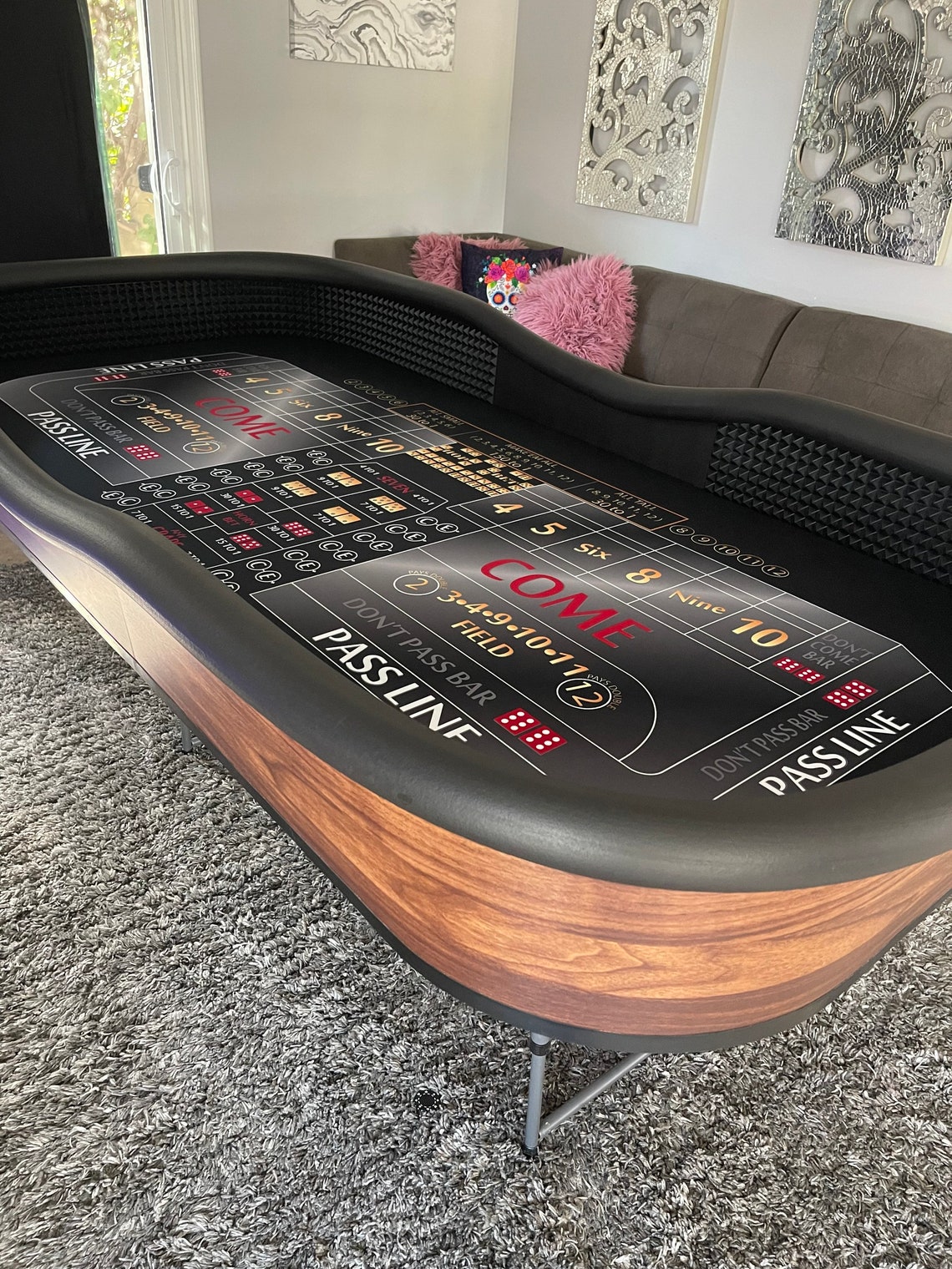 7 1/2 Foot Craps Table With Folding Legs all Tall Small & Etsy