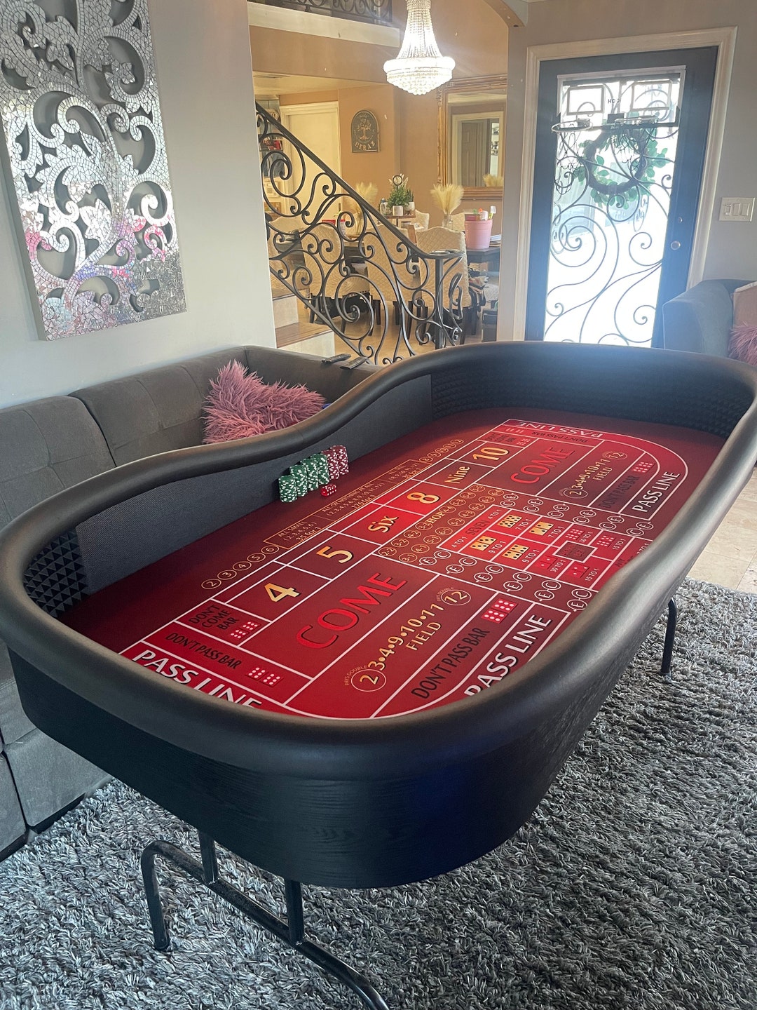 ATS all Tall Small & Hop Bets Craps Table, Rubber Diamond Walls, and Folding Legs Etsy
