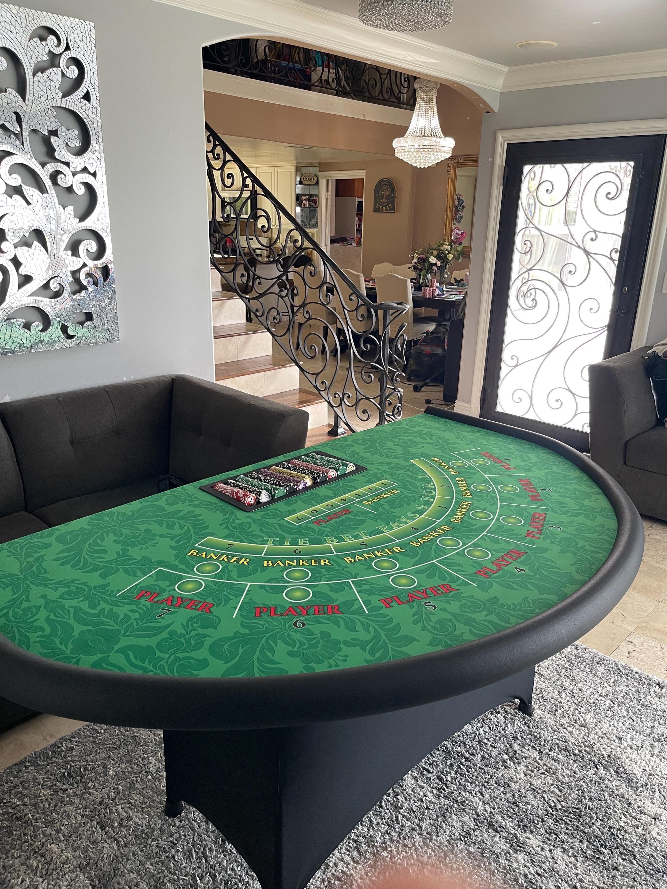 Baccarat Table Green With Folding Legs - Etsy