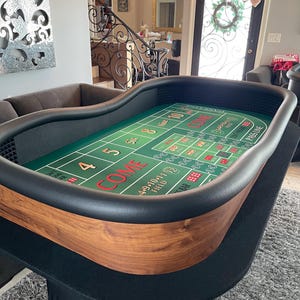 Craps Table Brown With Drink Ledge, Diamond Walls, & Folding Legs. Made ...