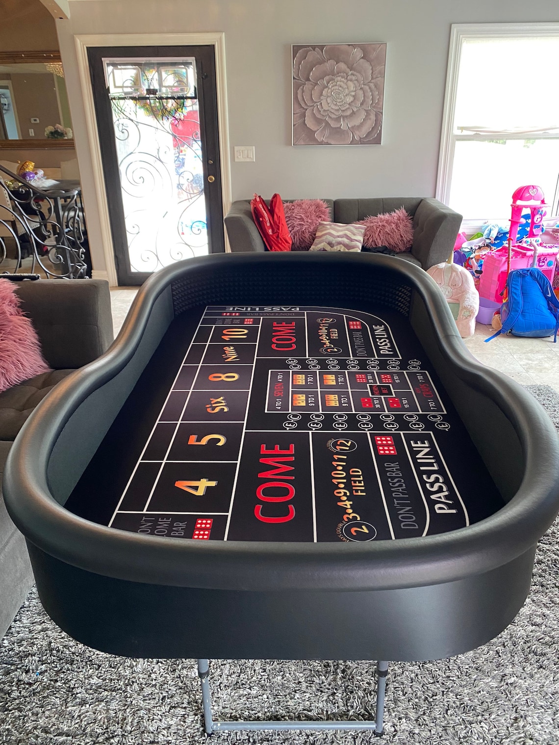 Sharp Craps Table With Diamond Walls and Folding Legs Etsy