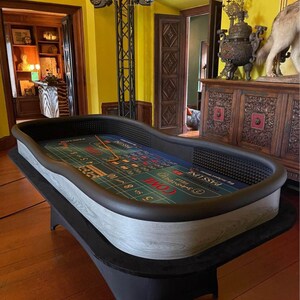 Premium 8FT Deluxe Casino Craps Table With Blue Felt And Pyramid Bumper (SAK91403)