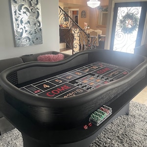 Craps Table with Drink Ledge & Diamond Walls. Made in the U.S.A