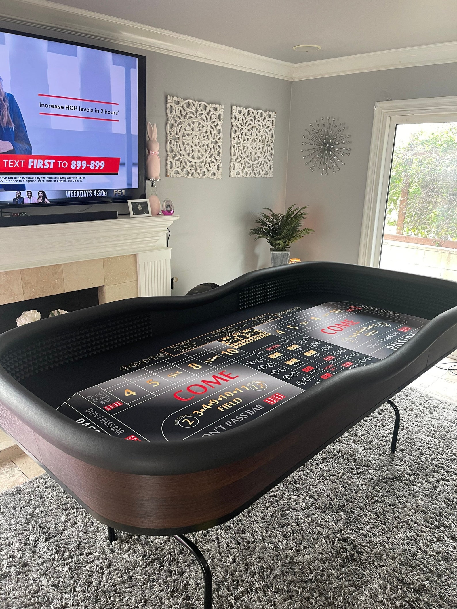 7 1/2 Foot Craps Table With Folding Legs, all Tall Small & Diamond Walls Etsy