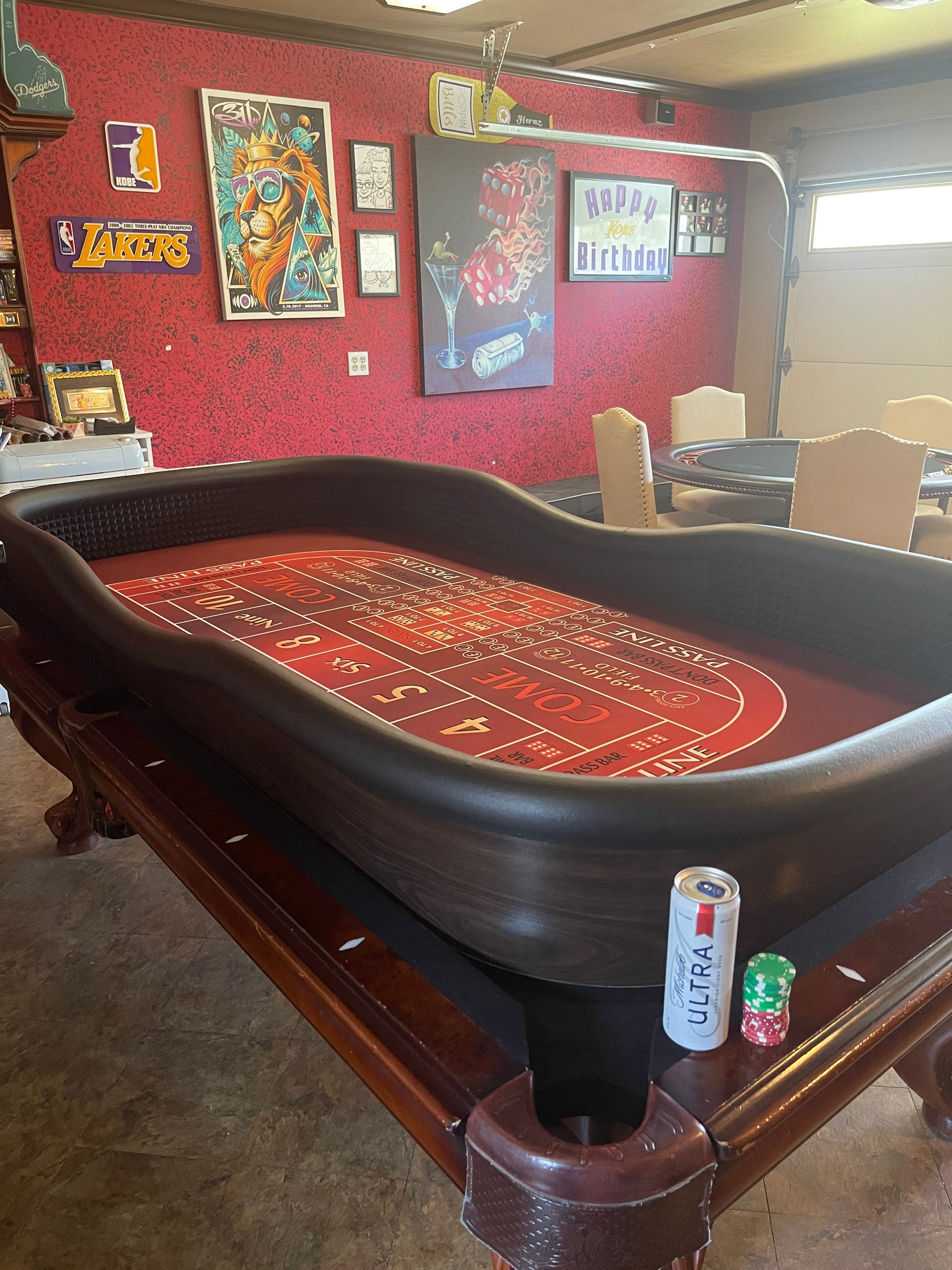 Craps Table Top With Diamond Walls for an 8 Foot Pool Table Etsy