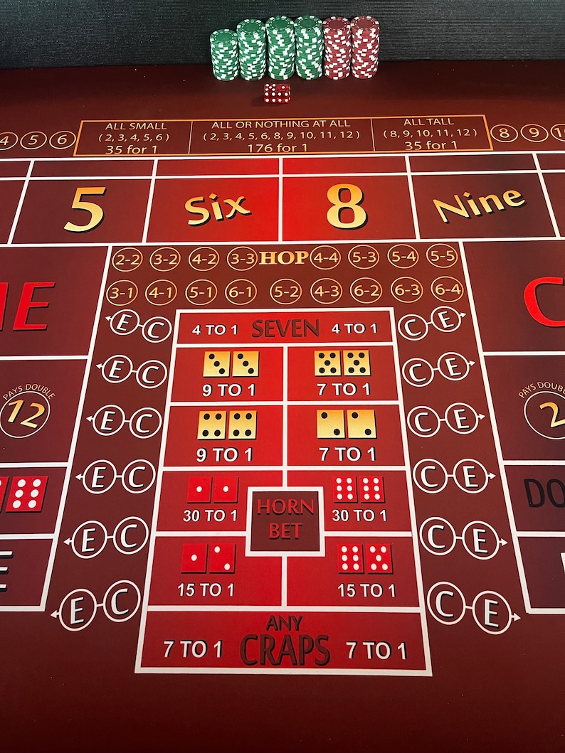 ATS all Tall Small & Hop Bets Craps Table, Rubber Diamond Walls, and Folding Legs Etsy