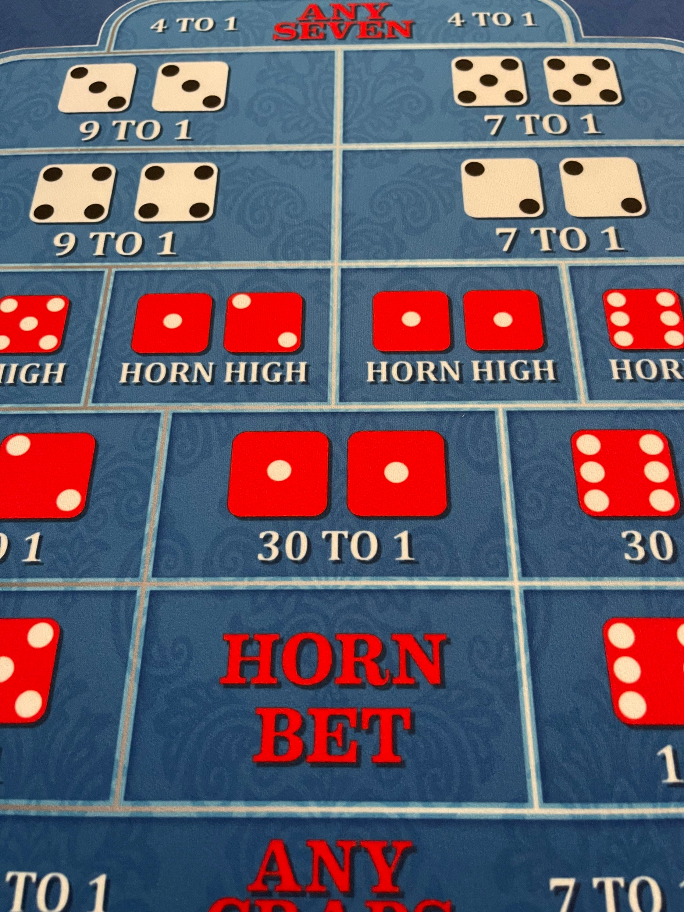 Gray Wood Craps Table With Blue Layout and Folding Legs *made in the ...