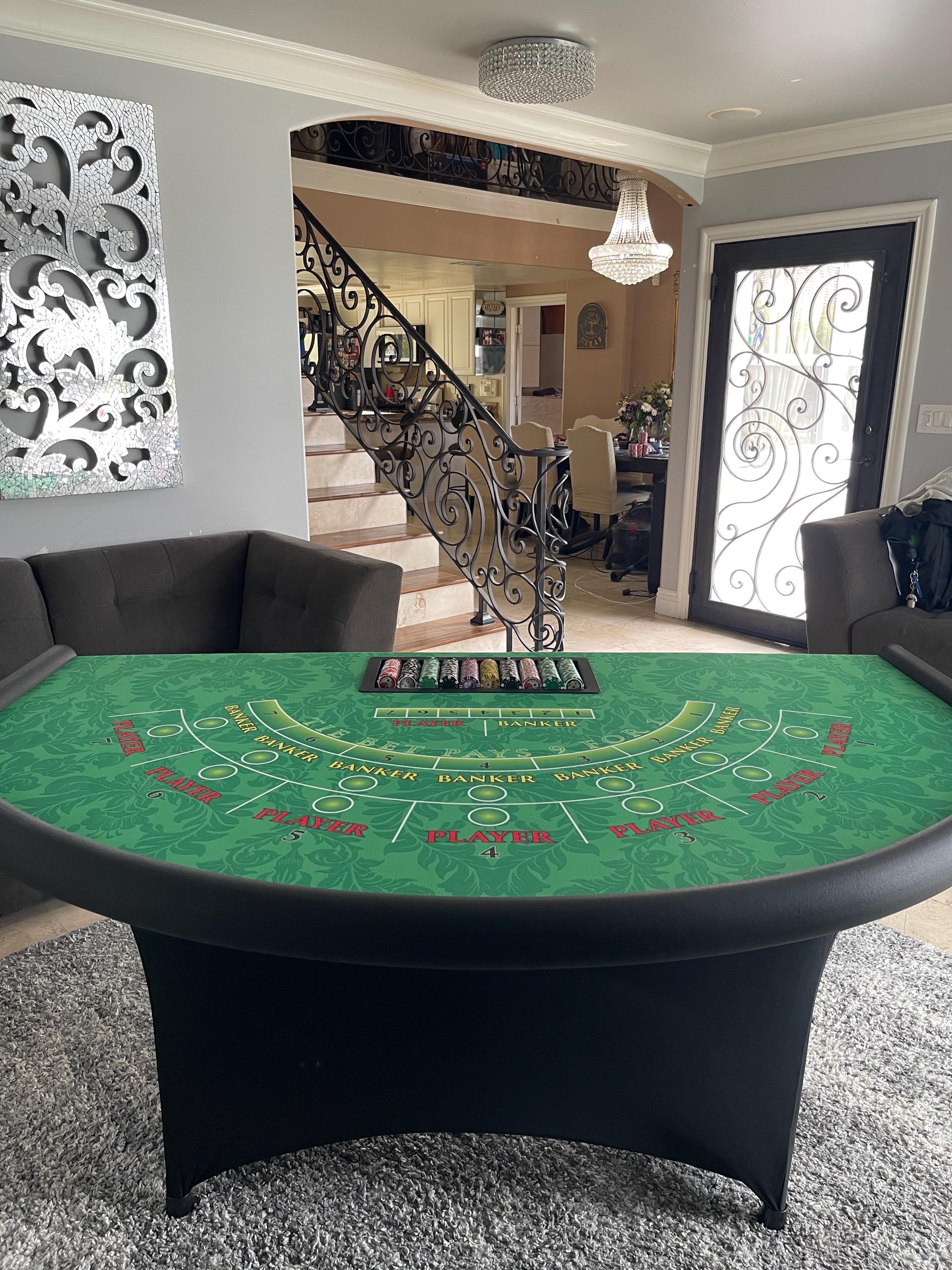 Baccarat Table Green With Folding Legs - Etsy