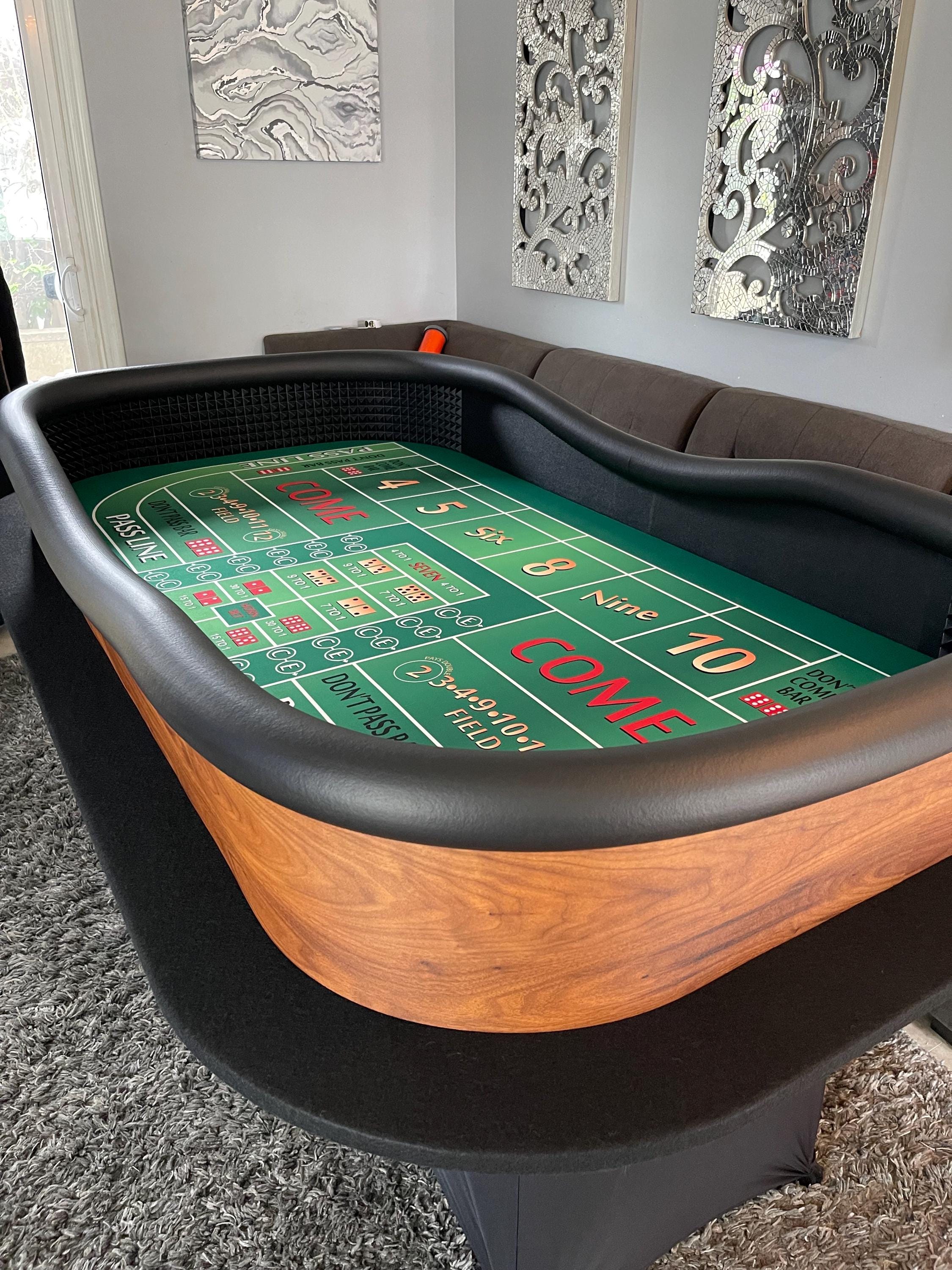 Craps Table Rug Craps Table Brown With Drink Ledge, Diamond Walls, & Folding Legs. Made ...
