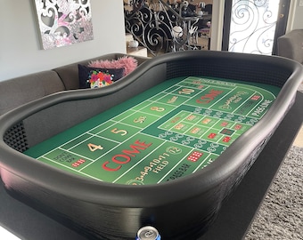 Craps Table with Drink Ledge, Diamond Walls, & Folding Legs