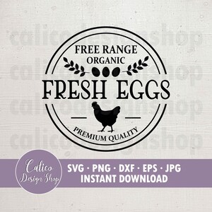 Farm Fresh Eggs - SVG File for Cutting to make sign - Organic Eggs SVG - Farm Fresh SVG Sign or stencil- Free Range - Svg, Png, Dxf, Jpg