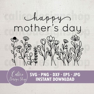 Happy Mother&#39;s Day SVG - Mothers Day SVG Sign - Instant Download - SVG File for Cutting - Includes Svg, Png, Dxf, Eps, Jpg
