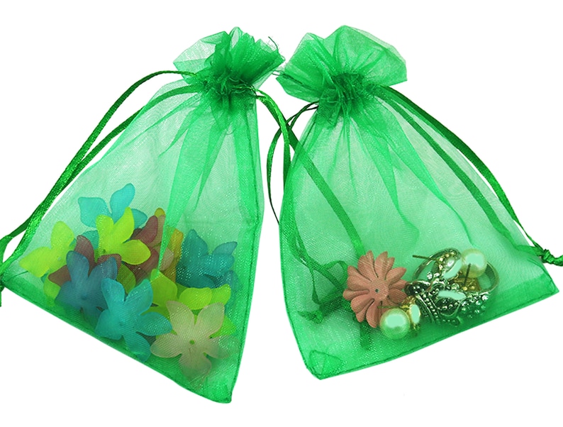 Set of 10 Organza Gift Bags Large 4x6 Party Wedding Baby Etsy