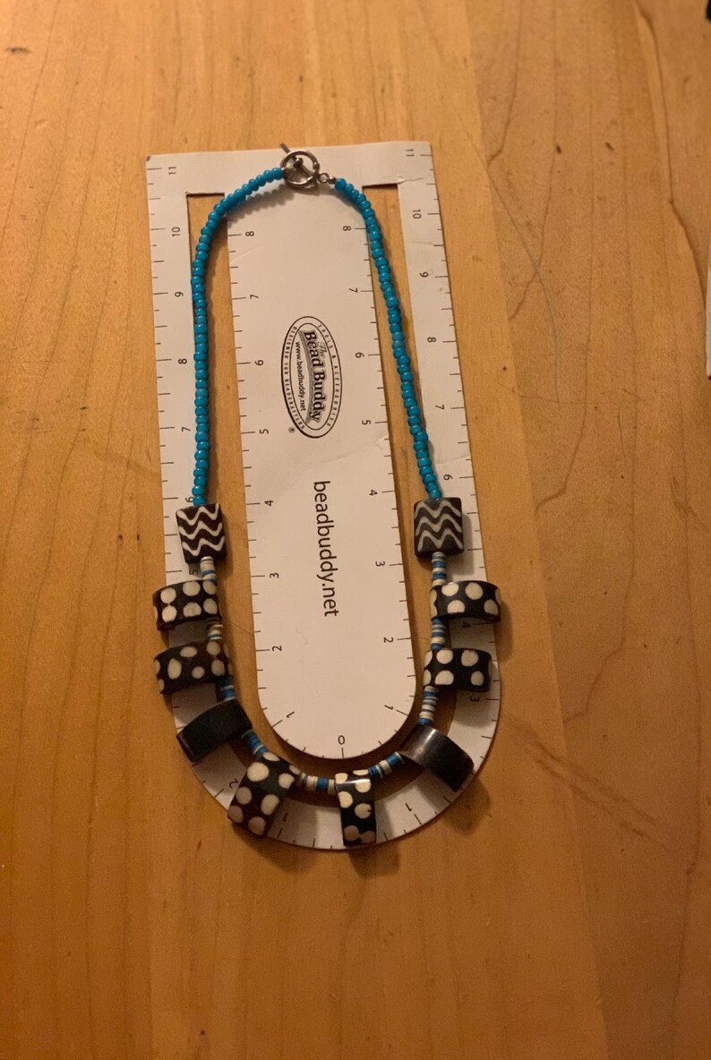 Necklace African Batiked Bones