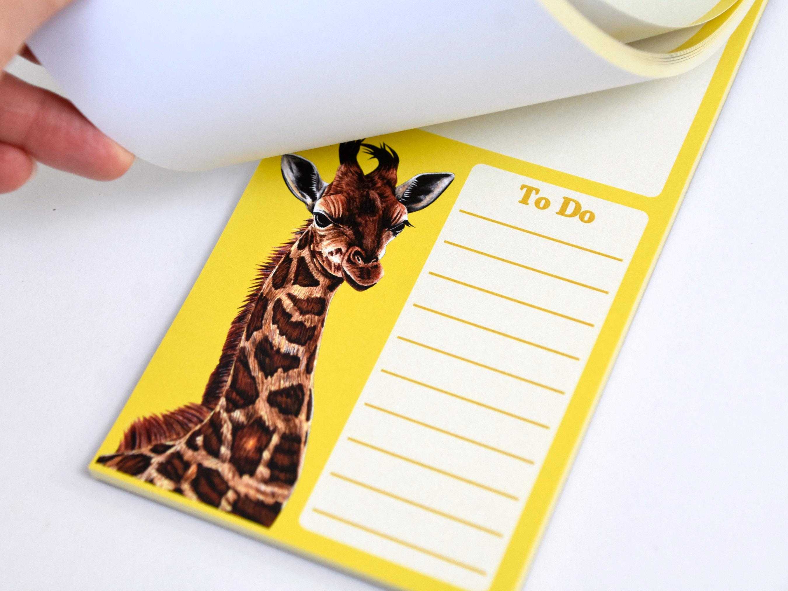 Yellow Baby Giraffe Notepad - Giraffes Calf - to Do List Pad Notebook ...