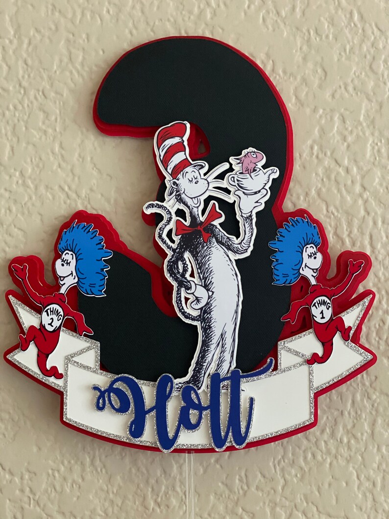 Cat in the Hat Cake Topper Dr. Seuss Cake Topper | Etsy
