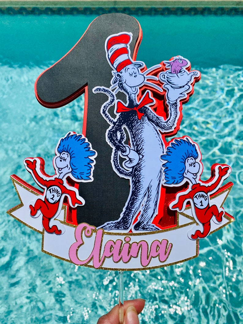 Cat in the Hat Cake Topper Dr. Seuss Cake Topper | Etsy