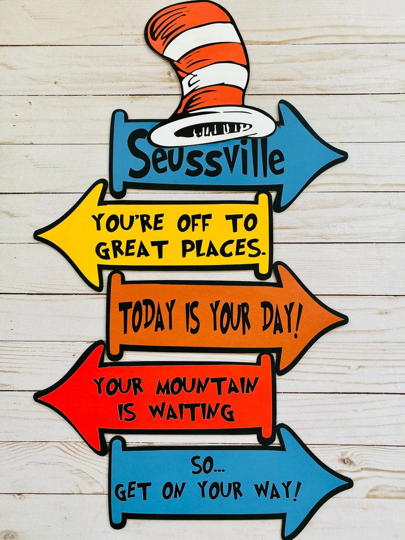 Seussville Cat In The Hat Dr Seuss Quote Signs Etsy