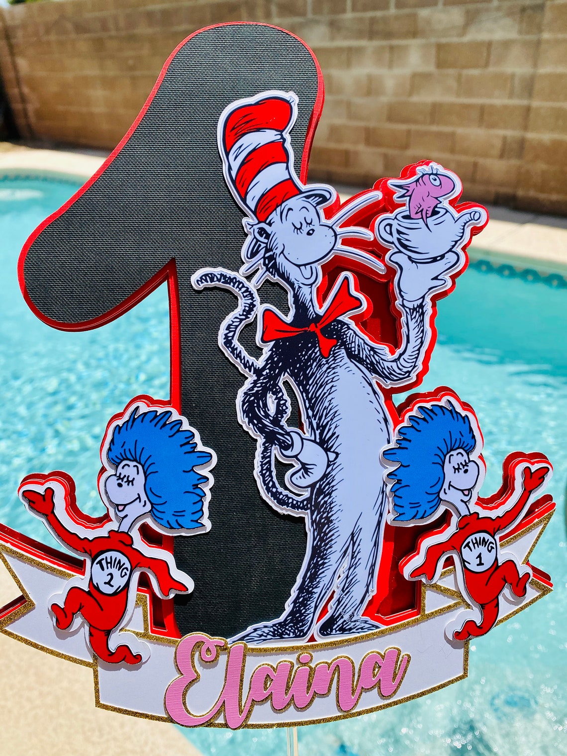 Cat in the Hat Cake Topper Dr. Seuss Cake Topper | Etsy