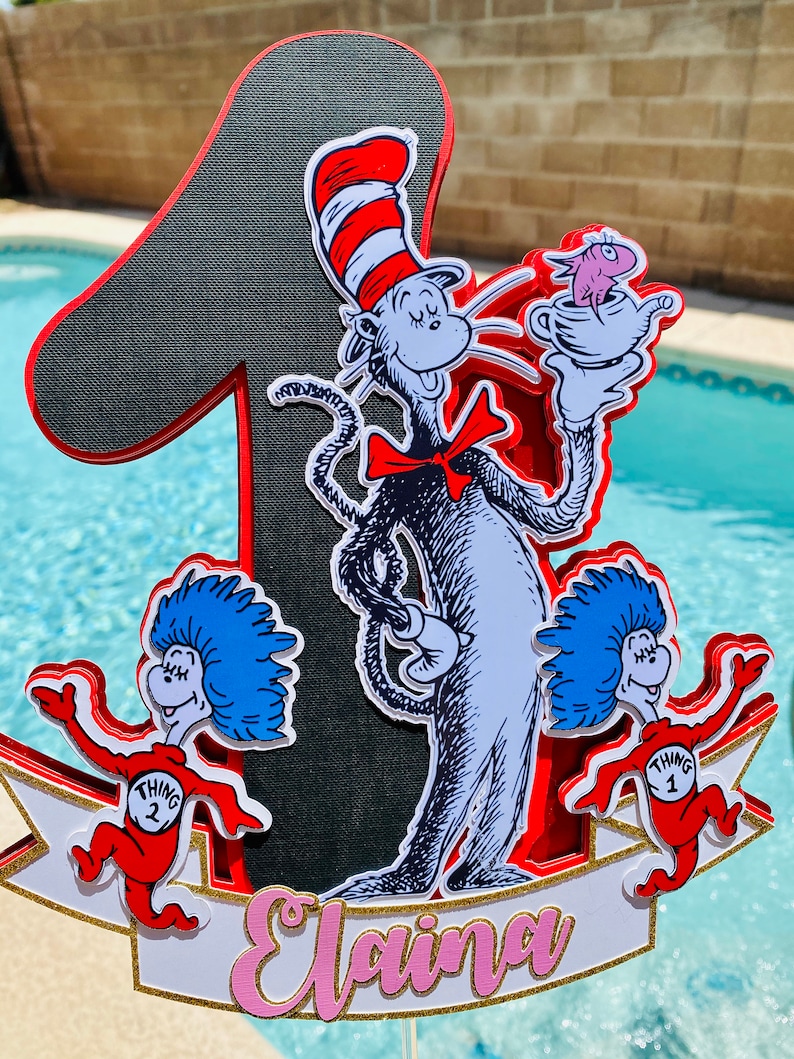 Cat in the Hat Cake Topper Dr. Seuss Cake Topper | Etsy