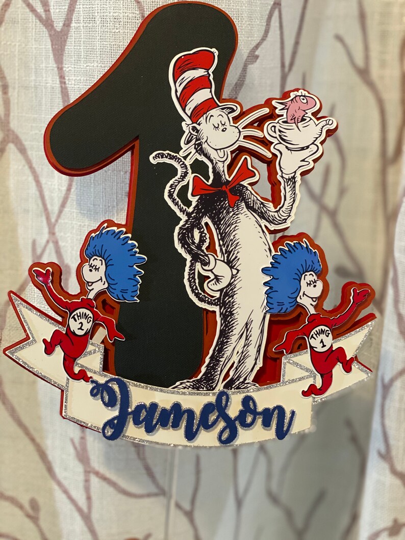 Cat in the Hat Cake Topper Dr. Seuss Cake Topper | Etsy